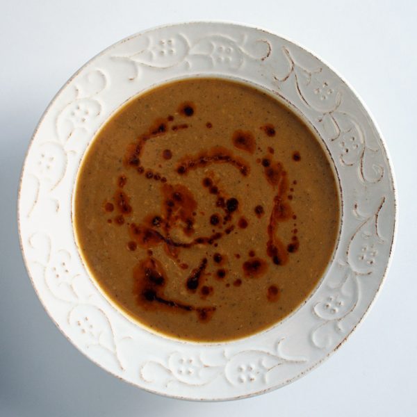 Turkish lentil soup with paprika oil