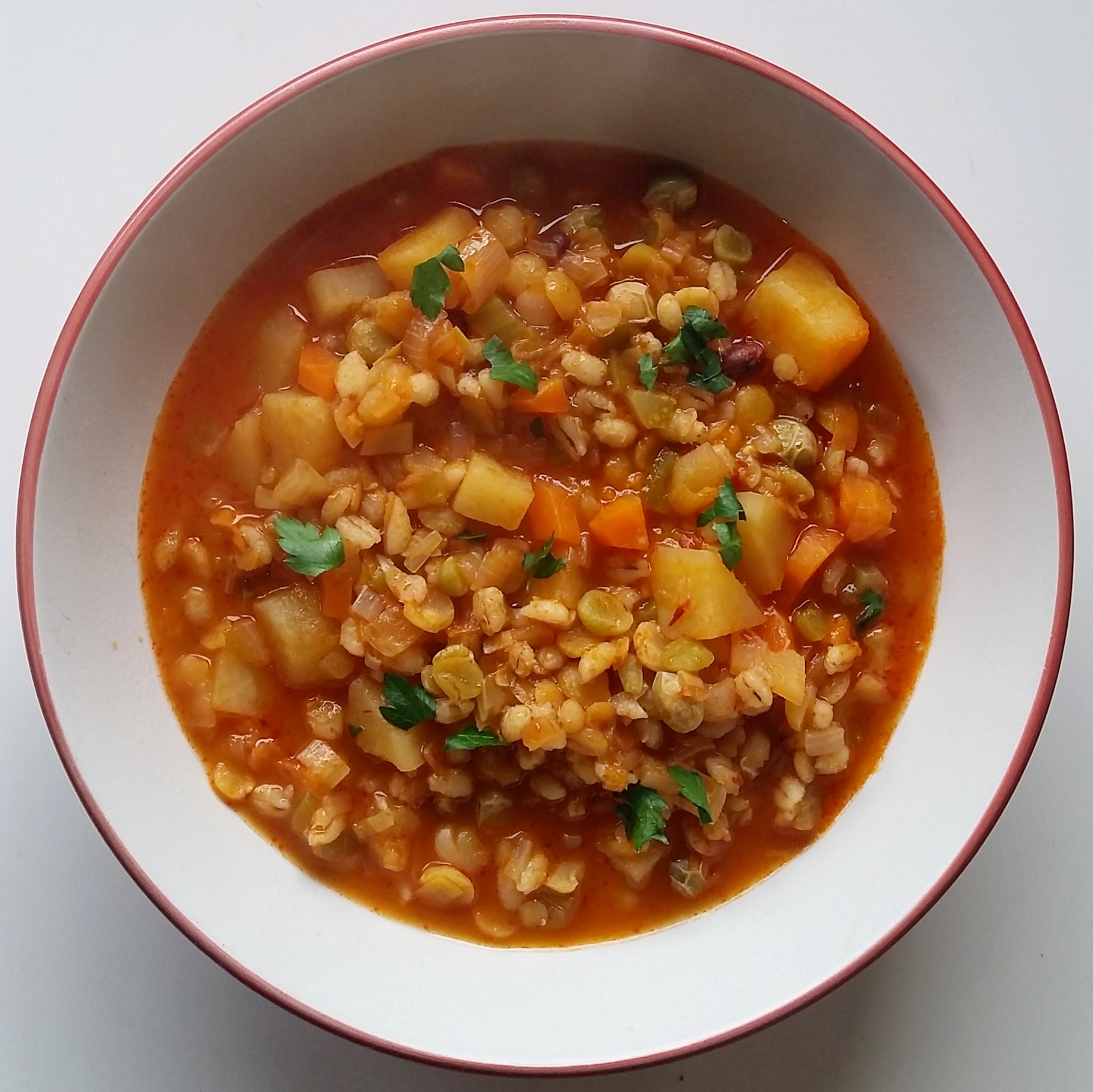 Pearl barley & lentil stew