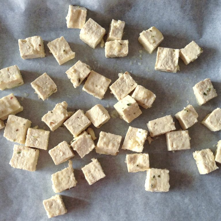 Feta-style cheese alternative made with tofu