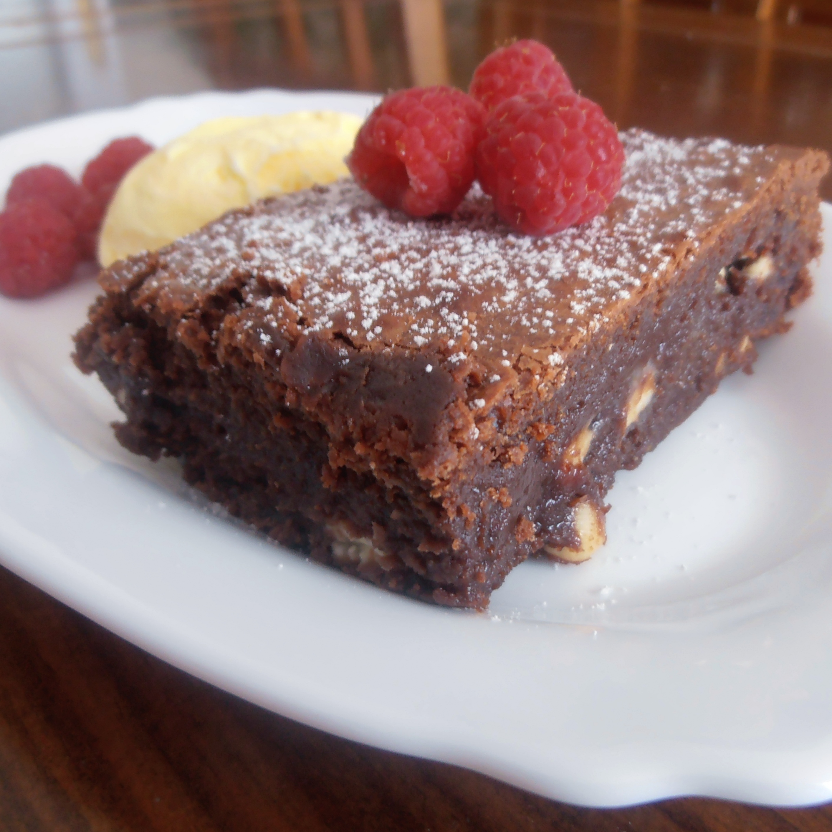 Snow flecked brownies