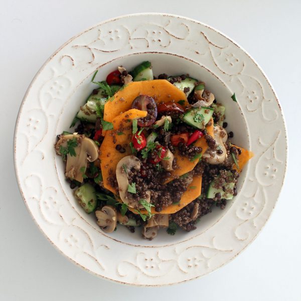 Puy lentil, quinoa and butternut squash salad
