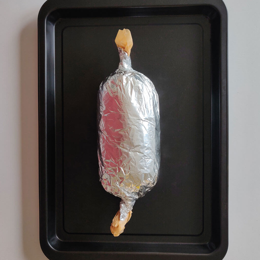 seitan dough in foil